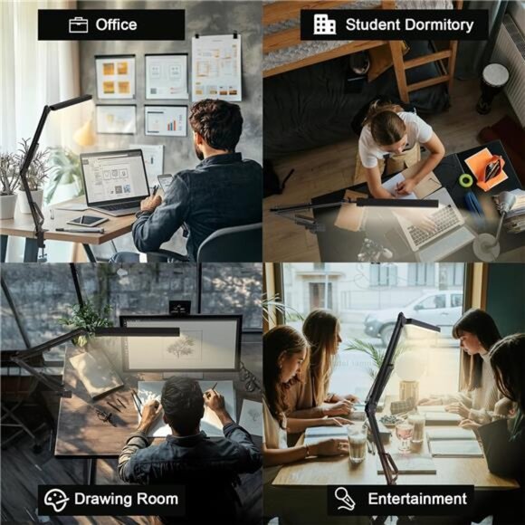 LED Desk Lamp for Home Office, Clamp-On with 5 Light Modes & Auto Shut Off - Picture 6 of 7